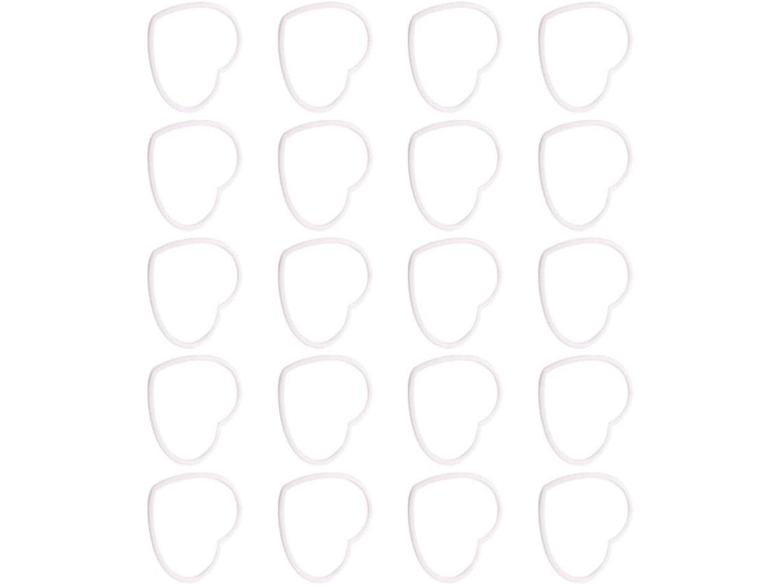 20 Peças De Aros De Macramê Em Formato De Coração, Feitos De Acrílico Branco.