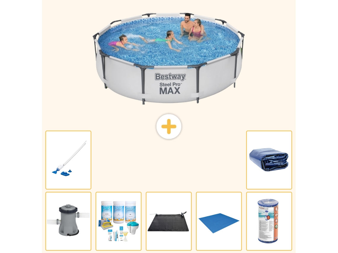 Piscina Bestway Steel Pro Max Redonda 305x76 Cm 8 peças S21673 BESTWAY