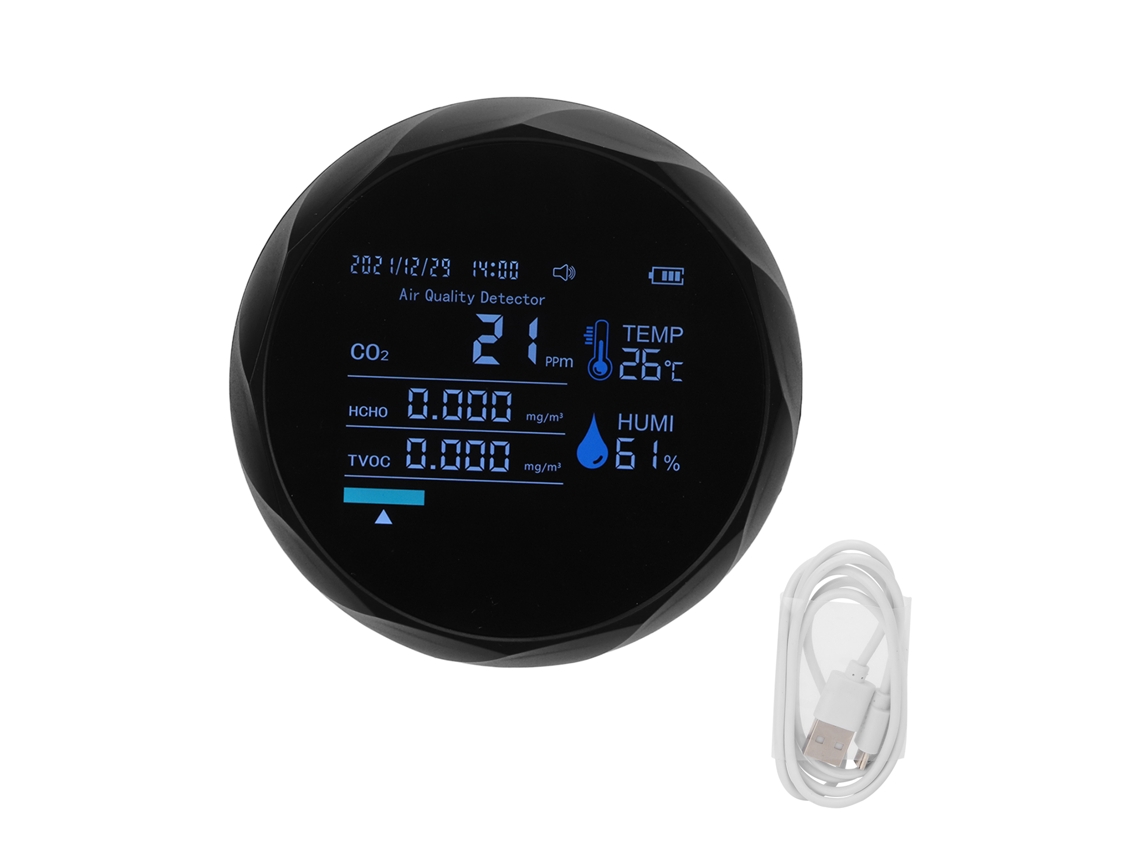 Detector de Co2 7 em 1, Alta Precisão, TVOC, S/MARCA