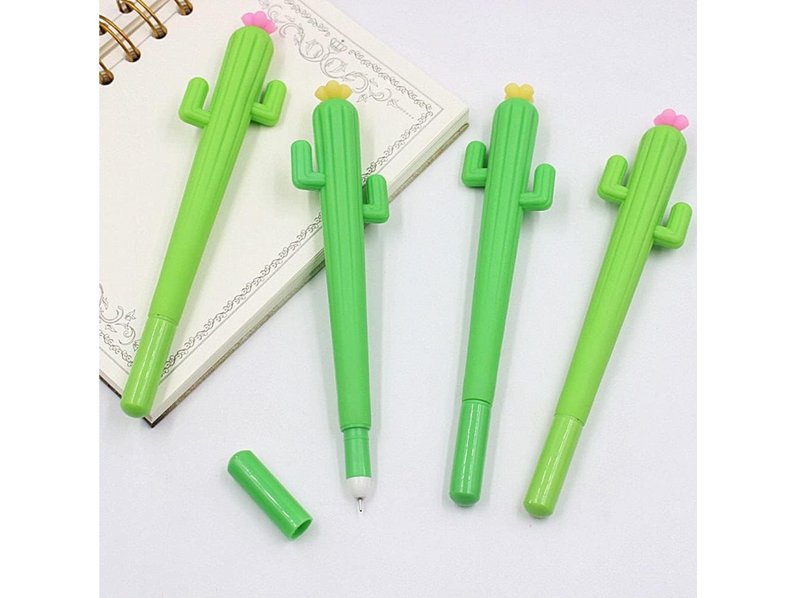 Tophomer Conjunto De 10 Canetas Em Gel Com Formato Cacto/alce, Ponta