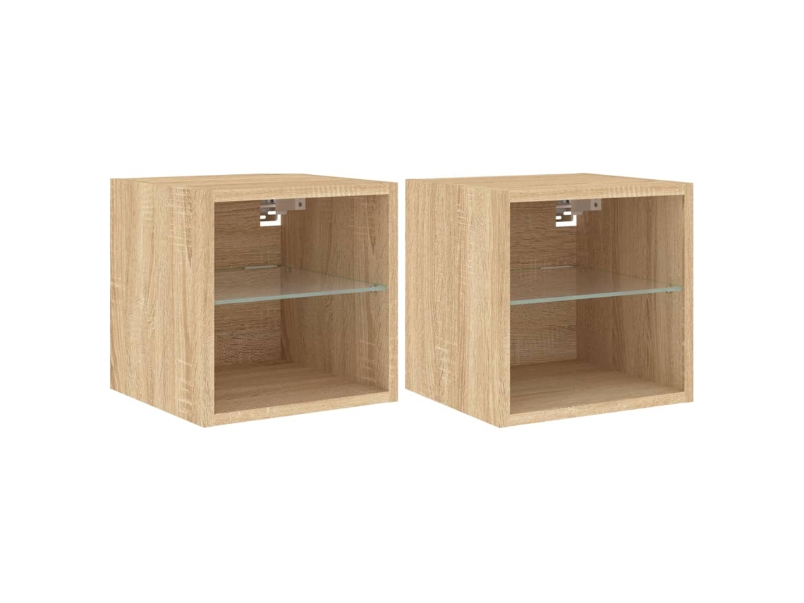 Conjunto de Móveis de Parede para Tv com Luzes Led 2 Pcs Carvalho Sonoma MAISON EXCLUSIVE