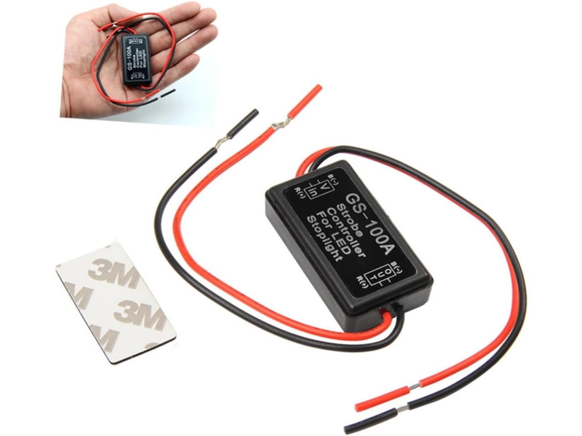 Controlador De Luz Estroboscópica Led Ibasenice Para Freio Traseira Carro, Plástico Preto, Proteção Contra Curto