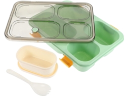 Lancheira Portátil Reutilizável De 1300ml Com Divisórias E Tampa Hermética, Recipiente Multifuncional Para Alimentos