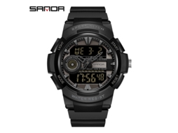 Relógio Digital Luminoso Estilo Militar MDUG (totalmente Preto)