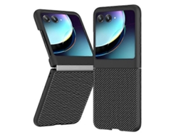 Capa Ultrafina Com Impressão Em Textura De Fibra De Carbono Para Motorola Razr 50 Ultra