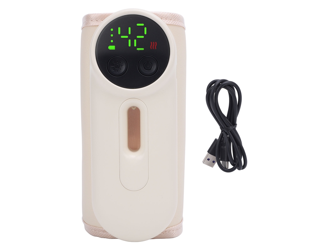 Aquecedor de mamadeira portátil com luz noturna, carregável, aquecimento rápido, controle de temperatura S/MARCA
