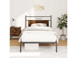 Vidaxl Estrutura Cama S/ Colchão Derivados de Madeira Carvalho Fumado