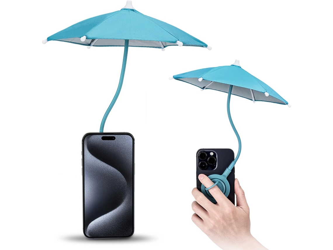 Guarda-chuva Magnético Para Celular, Ideal Para Proteção Solar E Uso Externo, Com Design De Ângulo Flexível - Azul