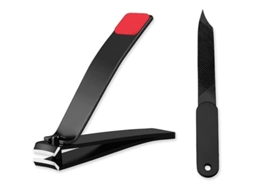 Tesoura de Unhas e Lixa de Aço Inoxidável para Idosos Adultos com Punho de Silicone Estendido