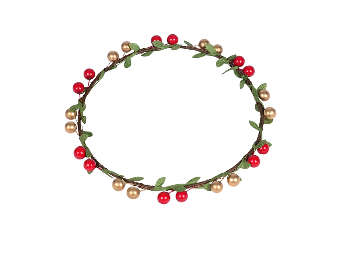 Tiara De Natal Com Frutas E Folhas Verdes Guirlanda