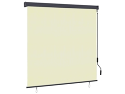 Conjunto 1 Cortina Rolô Exterior Vidaxl Creme Tecido (180 X 250 Cm)