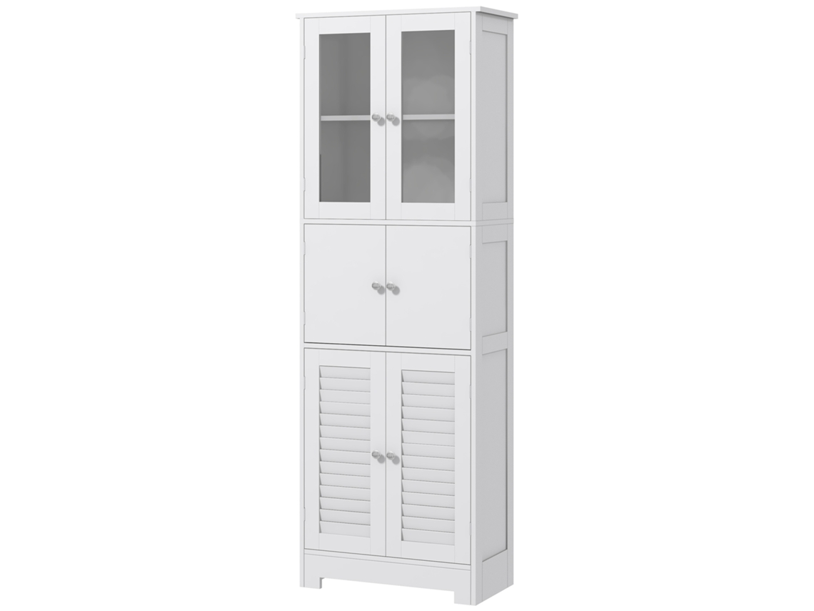 Coluna de Casa de Banho 6 Portas Prateleiras Reguláveis S/MARCA (60x30x170,5 cm, branco)