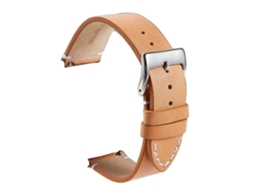 Pulseira Universal De Couro Bovino Fosco De Primeira Camada Com Sistema De Liberação Rápida, Tamanho: 18 Mm