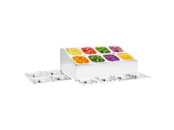 Vidaxl Suporte Gastronorm C/ 8 Recipientes Gn 1/6 Aço Inoxidável