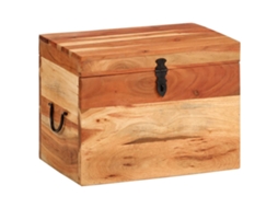 Vidaxl Caixa De Arrumação 39x28x31 Cm Madeira De Acácia Maciça