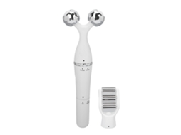 Rolo facial elétrico vibratório para massagem facial e antienvelhecimento.