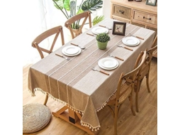 2026 mantel de Mesa Lavable de Algodón Con Borlas Sin Arrugas para Interior Y Exterior (marrón, 55x55 Pulgadas)