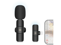 Microfone de lapela sem fio com redução de ruído e reverberação para Type C e carregamento de telefone, preto | XIAOMOYU