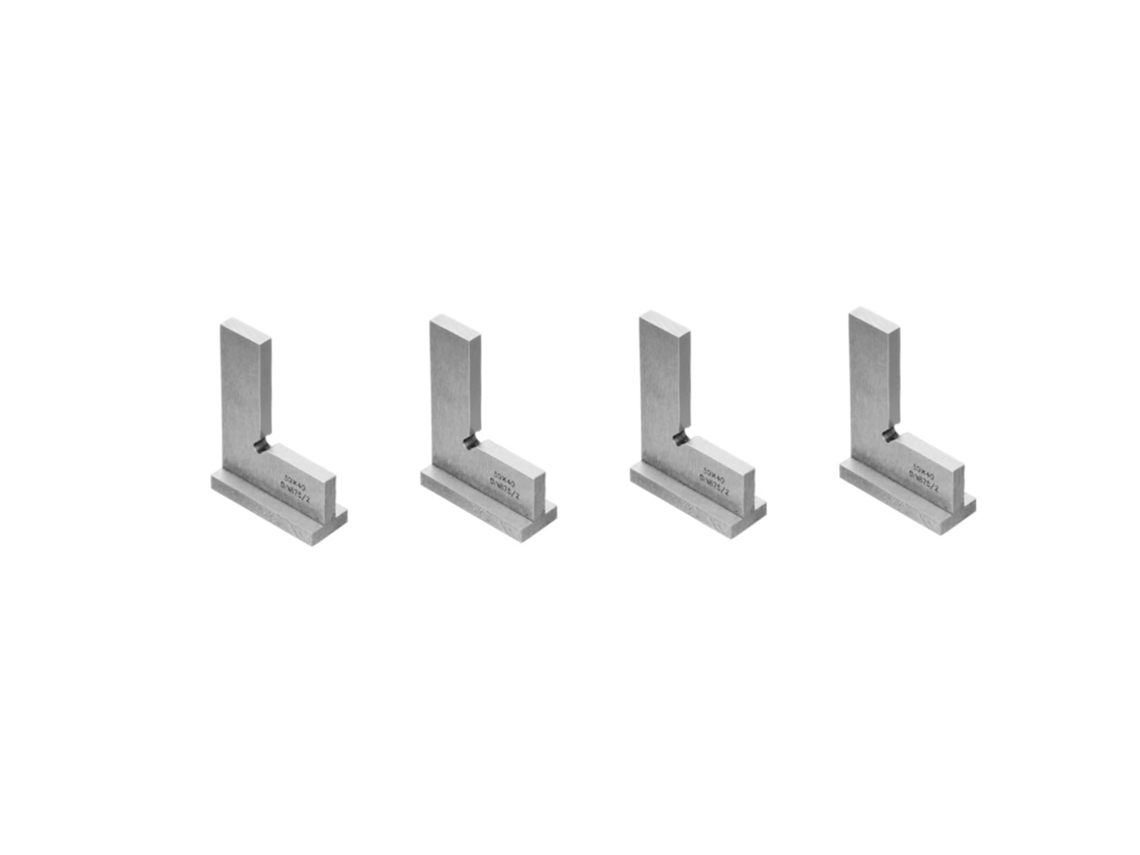 Conjunto De 4 Réguas De Ângulo Reto Com Base Para Marcação E Medição Precisas.
