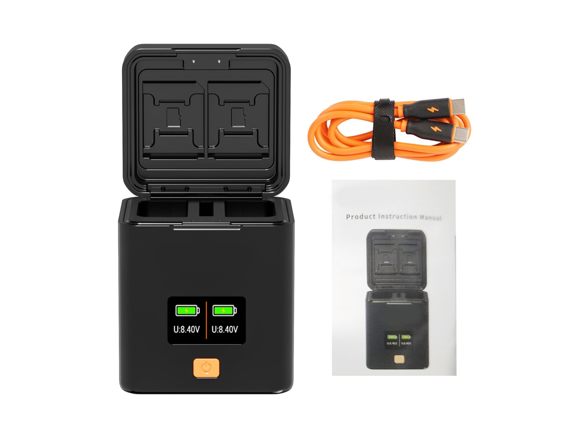 Carregador de bateria NP-W235 para câmeras Fujifilm, estação de carregamento e caixa de recarga compatível.