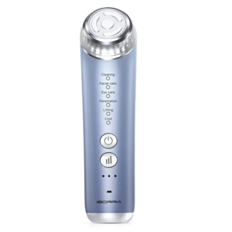 Massageador facial portátil para uso doméstico (azul) para cuidados com a pele.
