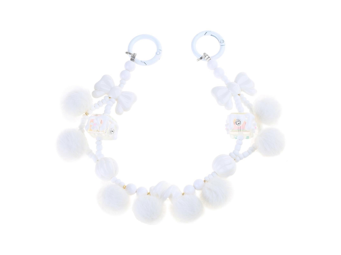 Colar De Pérolas Para Celular, Pulseira De Pelúcia Com Pompom De Pérolas, Capa De Celular, Cordão Anti-perda Para Celular Feminino E Feminino