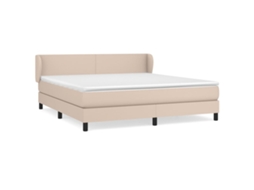 Cama com Molas Couro Artificial Cappuccino MAISON EXCLUSIVE 180x200 cm