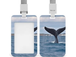 Porta Crachá Em Formato De Baleia Com Estampa Durável Da Cauda, Porta Cartão De Identificação Em Plástico, Protetor