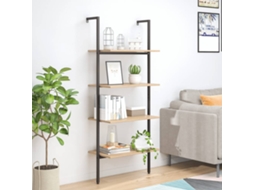 Vidaxl Unidade 4 Prateleiras 64x35x152,5 Cm Castanho-claro E Preto