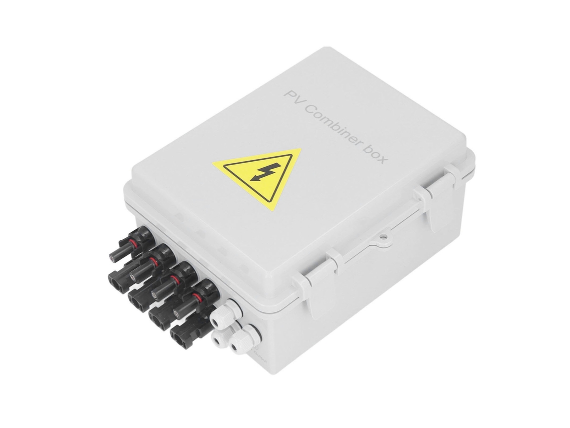 Laxiscreed Caixa De Combinação Solar De 4 Canais Com Fusíveis De 10a, Breakers De 63a E Parafusos De Proteção Contra Relâ Mpagos