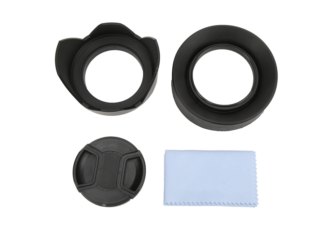 4‑in‑1 Lens Hood Set With Rubber Lens Hood Lotus Hood Lens Cap And Cleaning Cloth67mm LAXISCREED