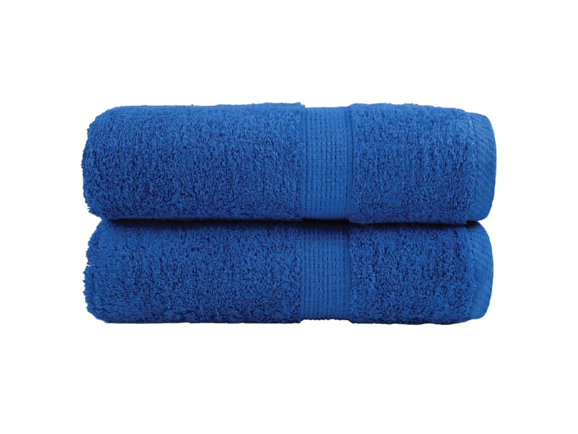 Vidaxl Toalhas De Rosto Premium Solund 2 Unidades, Azul, 30x30 Cm, 600 G/m²
