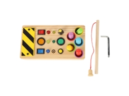 Jogo De Pesca Com Luzes Led Madeira Sensorial Educativo Botões Para Crianças