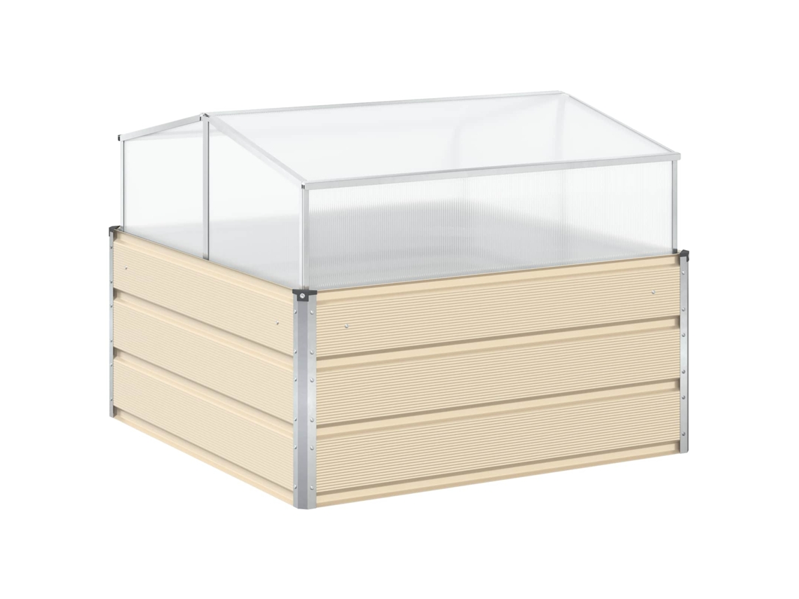 Conjunto 1 Vaso De Jardim Vidaxl Branco Aço (100 X 100 X 77 Cm)