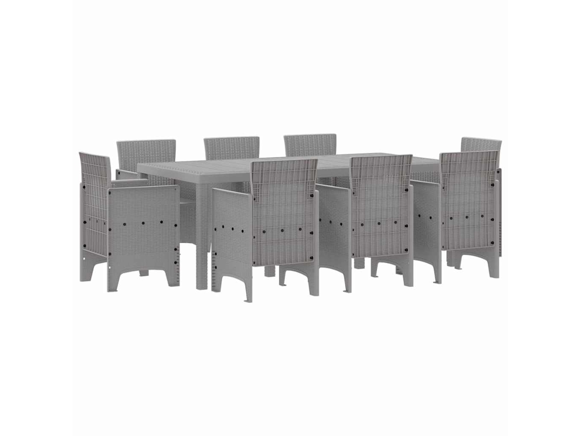 Maison Exclusive - Conjunto De Jantar Para Jardim 9 Pcs Cinzento-claro