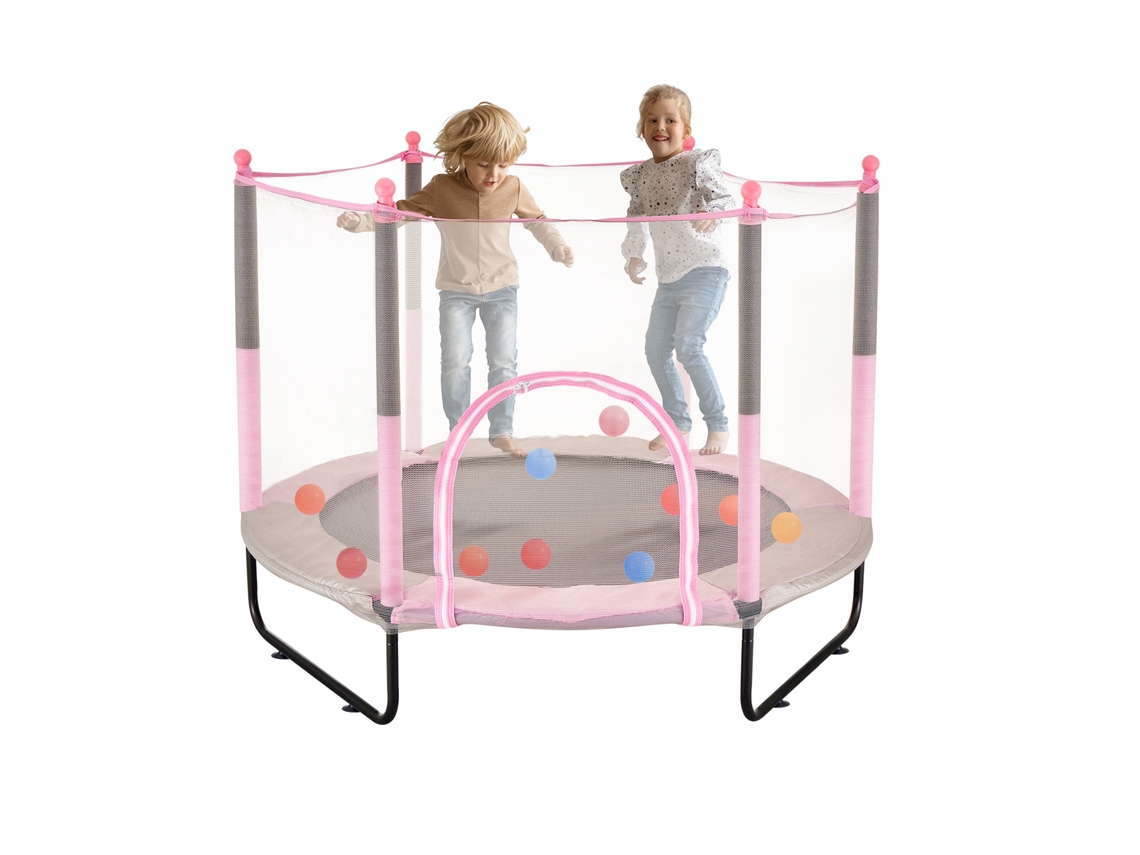 Trampolim Pequeno Succebuy De 152 Cm Para Crianças Com Rede De Proteção Para Uso Interno E Externo