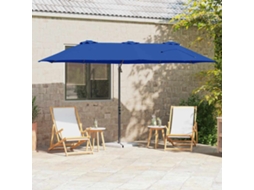 Vidaxl Guarda-sol 372 X 198 X 243 Cm Poliéster E Alumínio Azul Azur