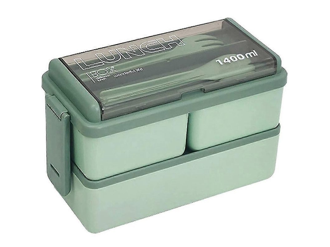 Caixa De Almoço Com Compartimentos Ajustáveis, Resistente A Vazamentos E À Queda, Material Seguro Para Alimentos - Verde Verde