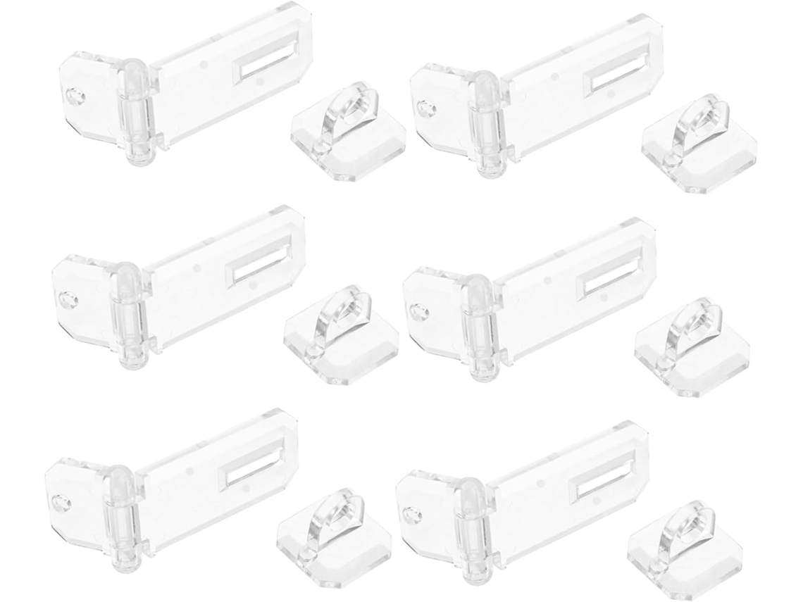 Pretyzoom 6-fechaduras De Acrílico Transparente Com Trava Dobradiça Para Fechamento Seguro Em Ambientes Exposição