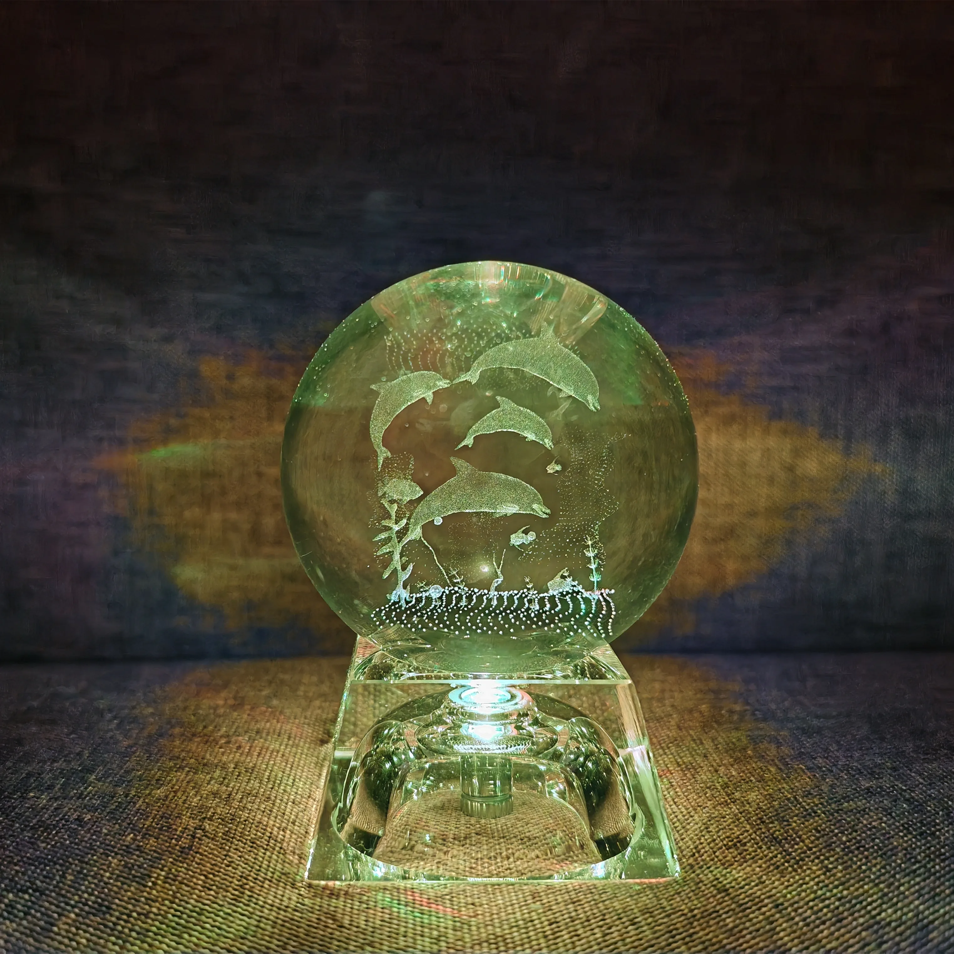 Bola de Cristal Led, Bola de Vidro 3d, Decoração para Casa, Enfeite para Presente de Dia Dos Namorados. MDUG