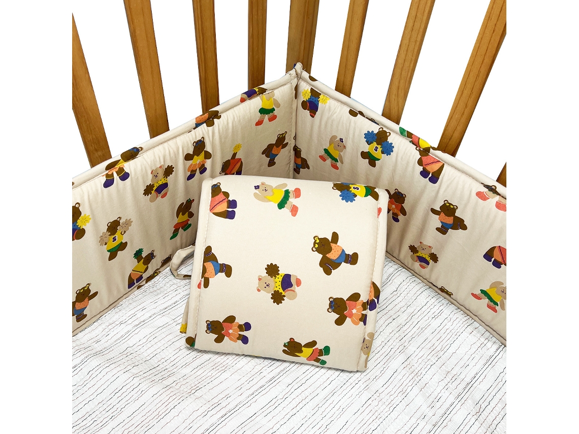 Conjunto de Protetores de Berço PANOONA 4 Peças Marrom (2 X 132 Cm + 2 X 68,5 Cm)