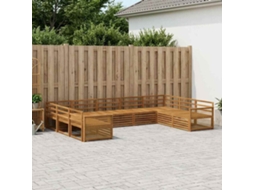 Vidaxl Conjunto De Sofás Para Exterior 9 Pcs Natural