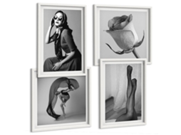 Composição De Quadros Paris Estiloso Em Preto E Branco Espelharte (4 Peças)