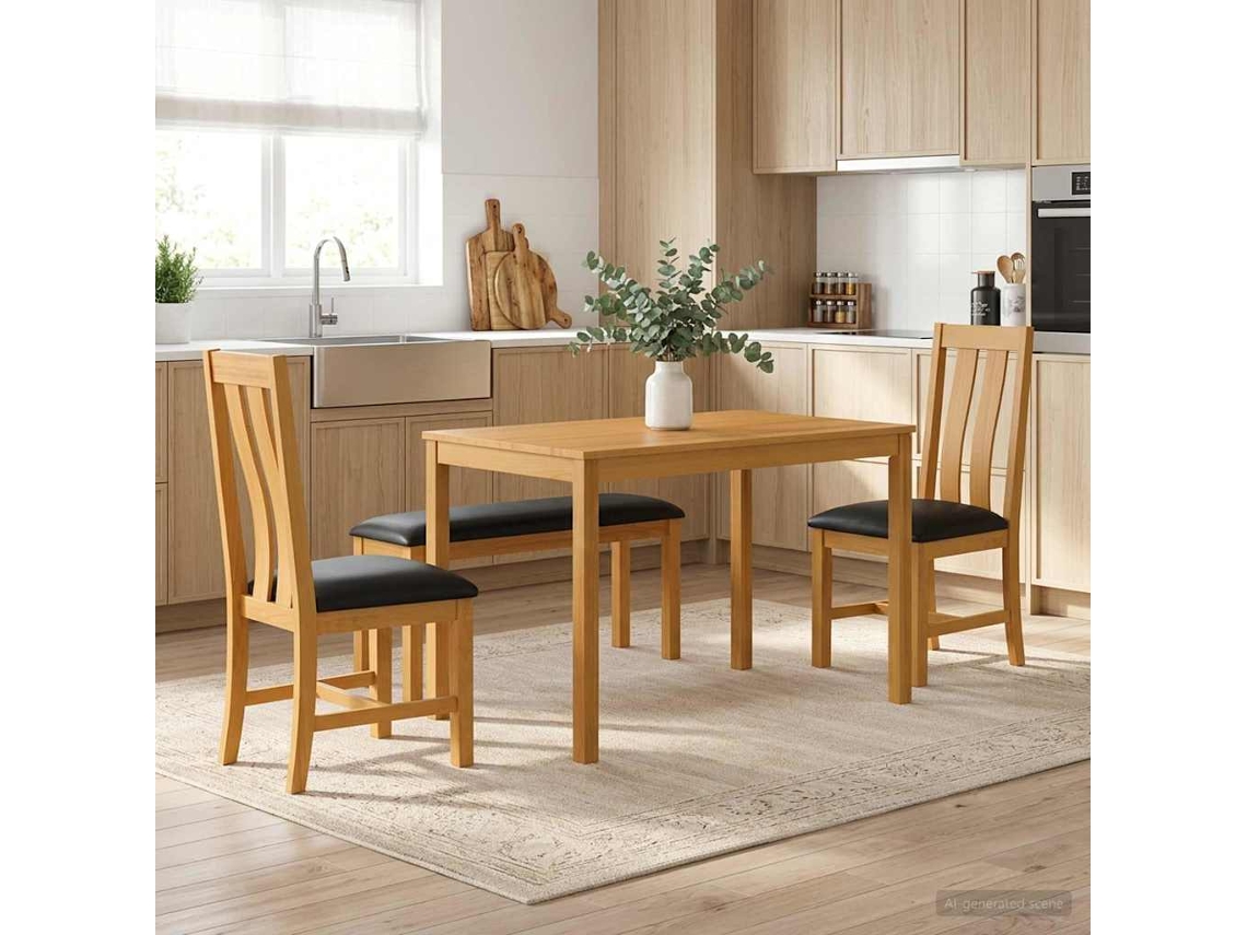 Vidaxl Conjunto De Sala De Jantar 4 Unid. Preto