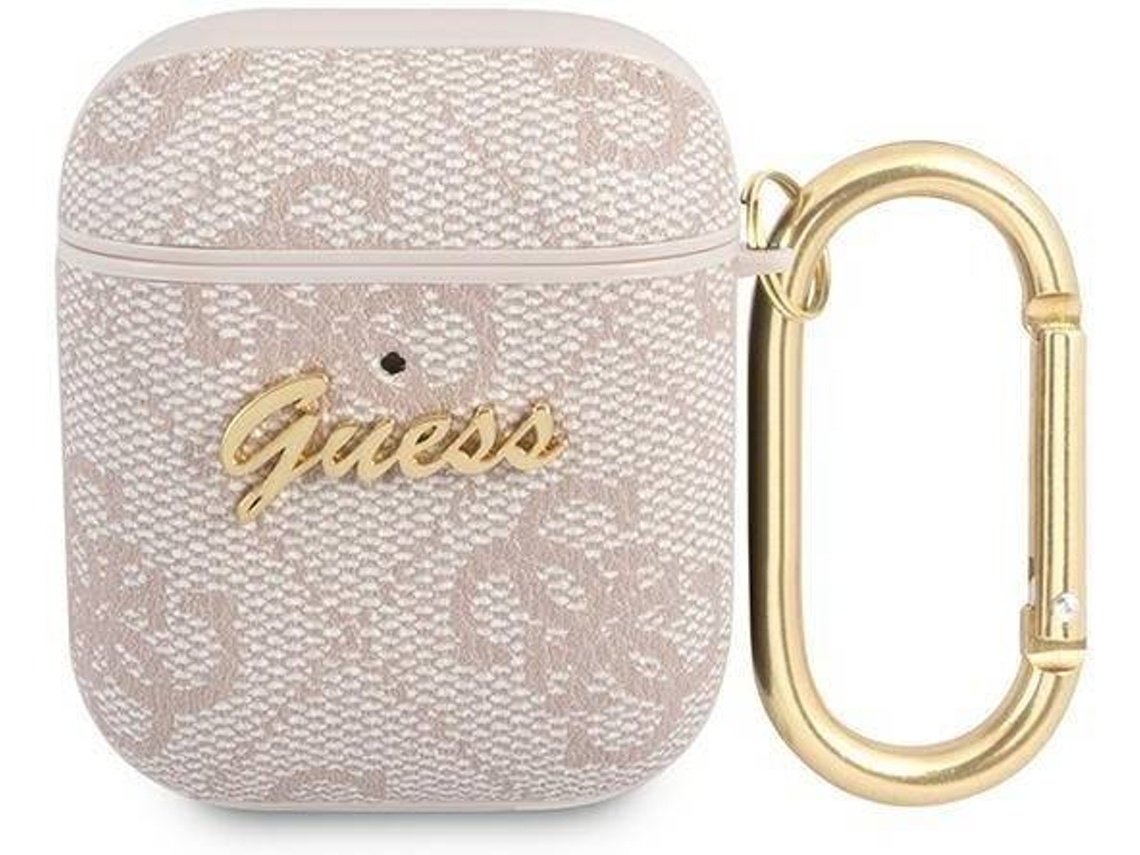 Capa Apple Airpods GUESS Metal Collection Script 55 Rosa