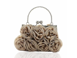 2026 bolsos de Noite para Mulher de Satin Floral com Flores de Rosa Bordadas para Festas e Casamentos