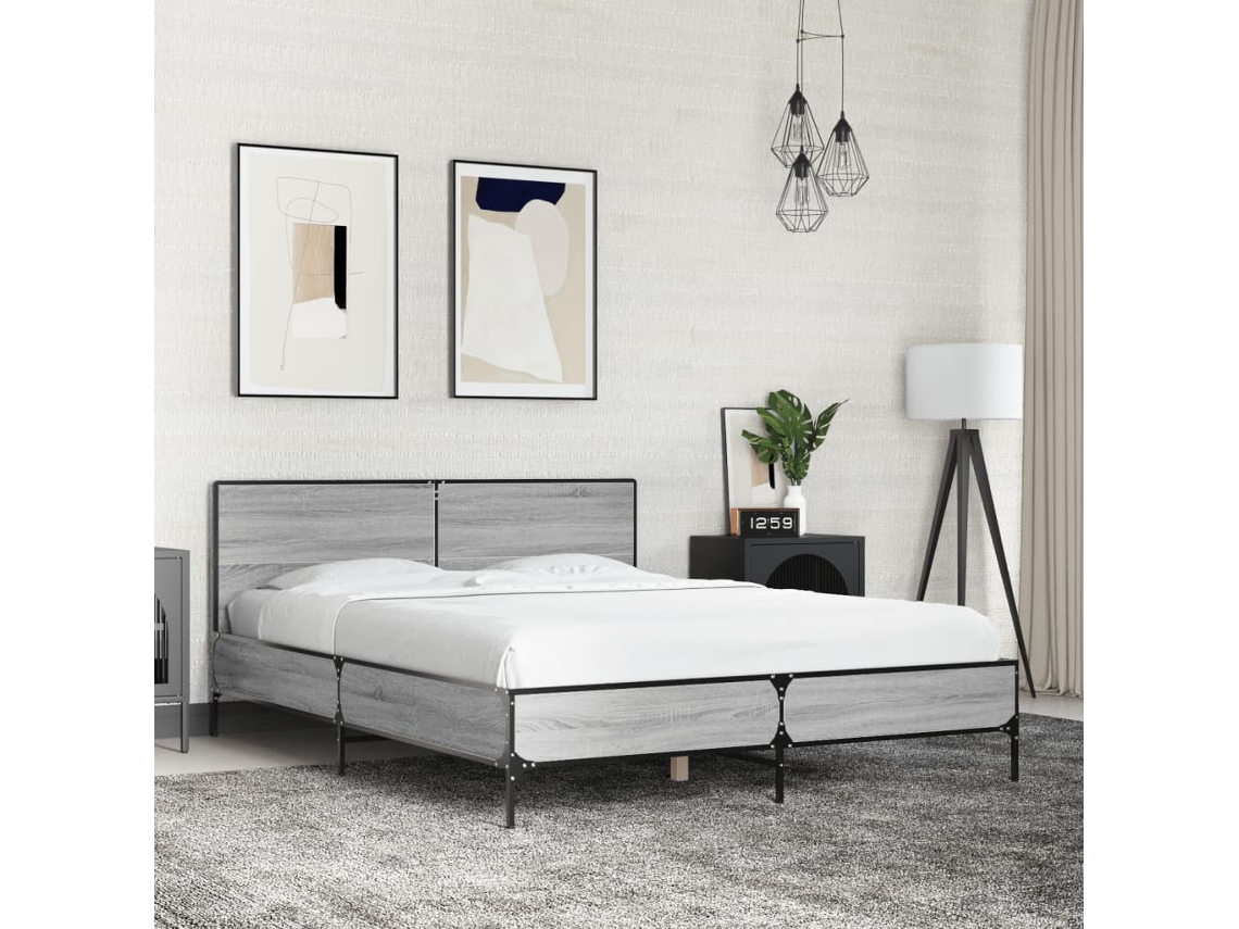 Vidaxl Estrutura De Cama 120x200 Cm Derivados Madeira/metal