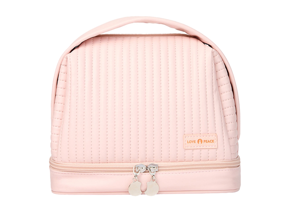 Bolsa Cosmética com Duas Camadas em Couro Pu Impermeável para Mulheres e Meninas NEVEANCE