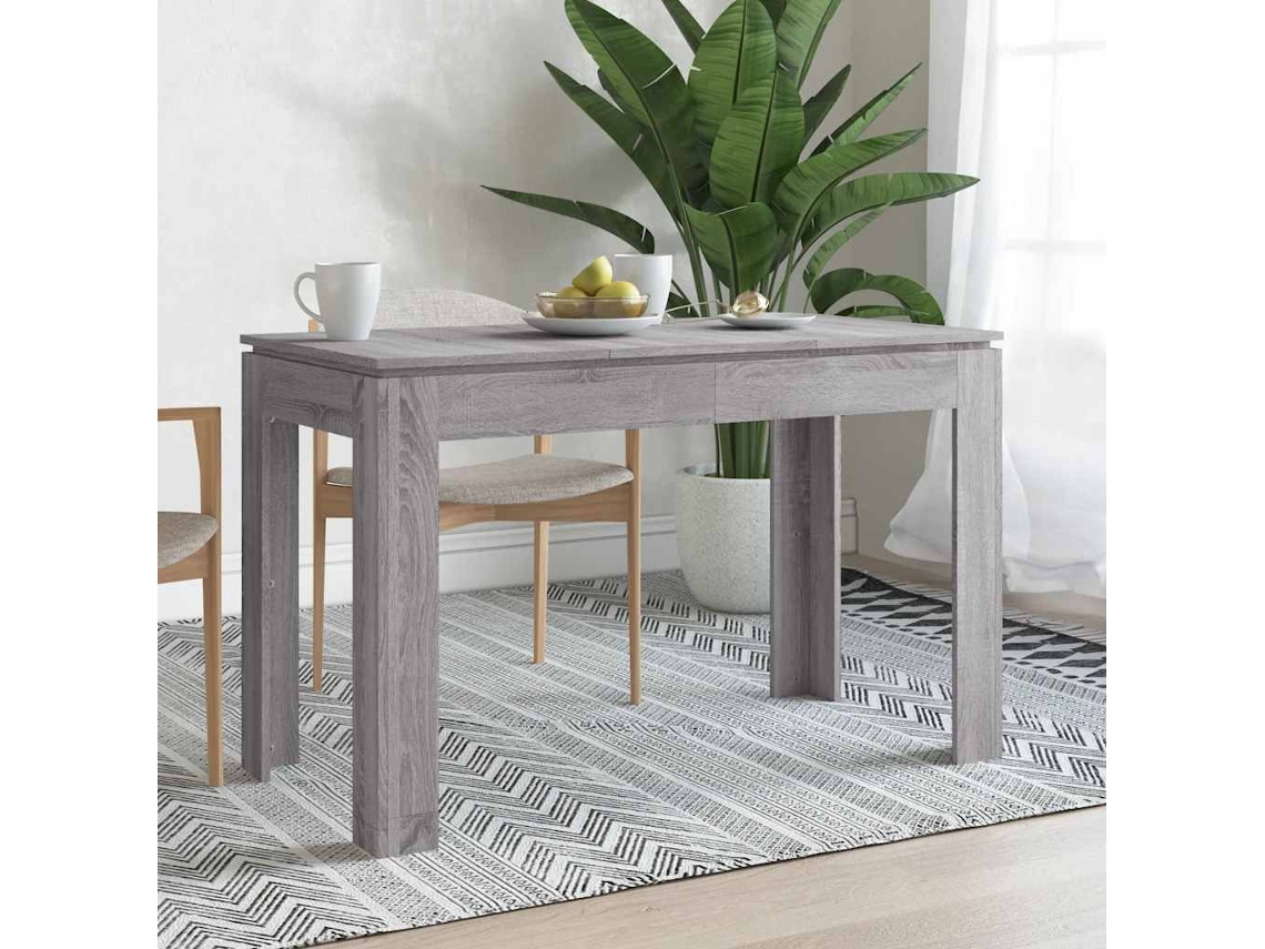 Vidaxl Mesa De Jantar 120x60x76 Cm Derivados De Madeira Cinza Sonoma