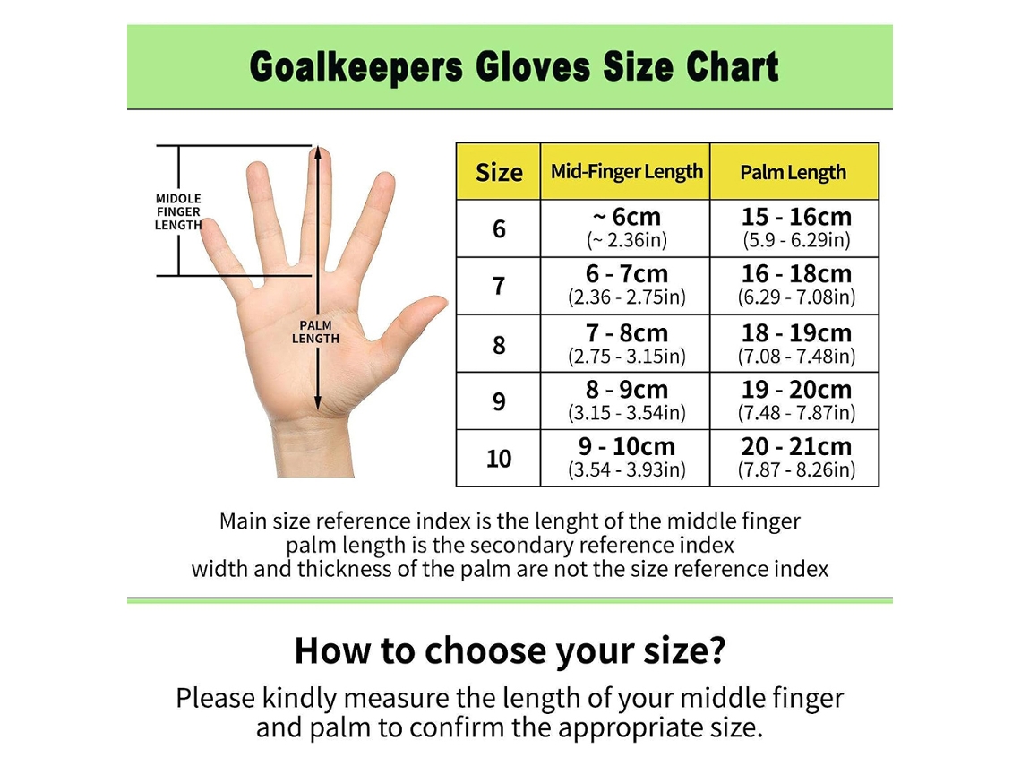 Business luvas de Goleiro de Futebol com Grip Forte Tamanhos 6 e 10 para Crianças Jovens e Adultos